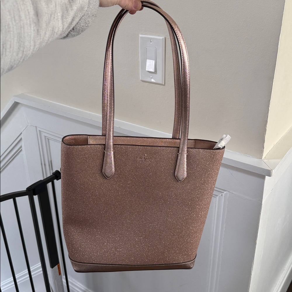 Kate Spade Tinsel Glitter Fabric Tote in Pink - Picture 7 of 7